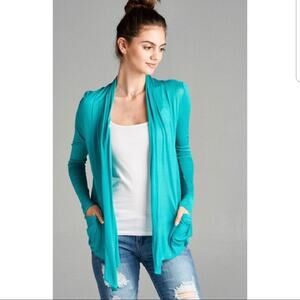 WILA lightweight cardigan scuba blue medium
